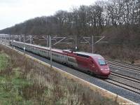 Thalys PBKA am 13.3.04 auf der Ausbaustrecke in der Nähe von Merzenich